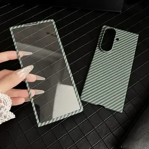 For Samsung Z Fold 7 6 5 4 3 Carbon Fiber Magnetic Case Ultra Thin Hard PC Shockproof With Tempered Film Screen Protection Cover