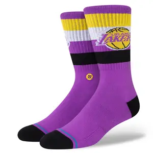 LA Lakers Stance NBA St Crew Socks - Comfortable Fit, Ideal for Game Day, Versatile Design