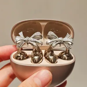 Glam Butterfly Earbud Jewelry Sparkling Rhinestone Clip on Earbuds Charms TikTok Viral DIY Earrings for Open-fit Earbuds Secure Universal Fit