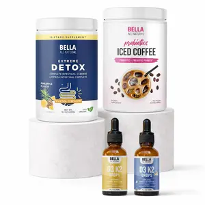 Bella All Natural Bundle: Extreme Detox (Pineapple) + Probiotics Iced Coffee + D3 K2 Day Drops + D3 K2 Night Drops