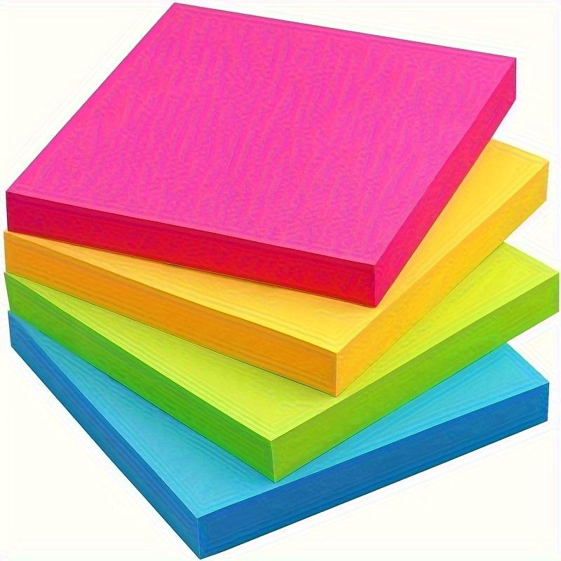 300pcs Vibrant Fluorescent Sticky Note Set: Assorted Colors Perfect for Students & Office Supplies, Cute Pads for Colorful Notebook Organization