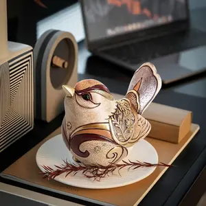 Bohemian Retro Wooden Bird Figurines, Perfect for Home & Office Décor, Ideal Easter Gift for Bird Enthusiasts, Unique Artistic Accents