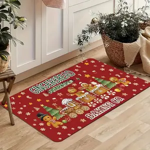 1/2/3 Sets of Festive Gingerbread Hopees Christmas Carpet - Soft, Anti-Slip, Easy  Clean Polyester Mat for Kitchen, Living Room, Dining Room, and More, Ideal for Entryways, Laundry Rooms, and Holiday Decor, Christmas Carpet