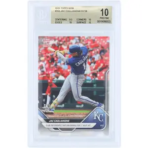 Jac Caglianone Kansas City Royals 2025 Topps Now Call Up Club Top Prospect Rips RBI Double in 1st MLB Hit #262 BGS Authenticated 10 Card - 9.5,10,10,10 Subgrades