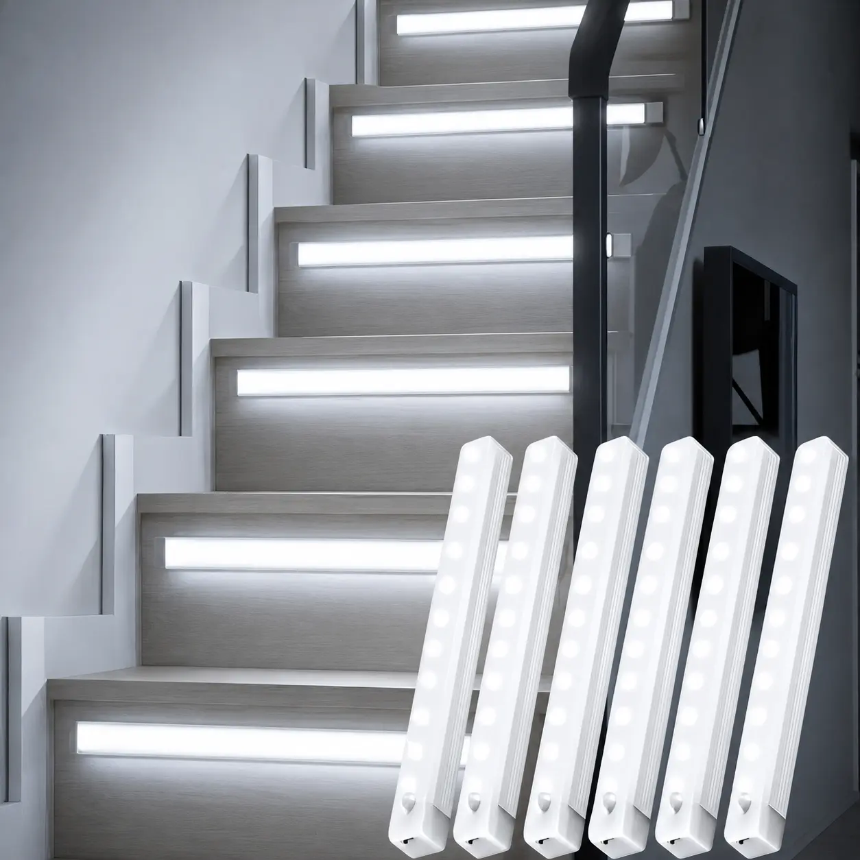 Rechargeable Motion Sensor Light, Wireless Cabinet Lights, Under Cabinet Lighting, Closet Lights, Cool White LED Night Light, Battery Operated Wardrobe Light, Kitchen Counter Lights, Pantry, Stairway, Bathroom Indoor Lighting