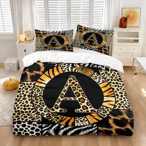Stylish Animal Pattern Print Duvet Cover Set, Featuring Bold Leopard Design with Vibrant Patterns, Perfect for Bedroom Decoration, Soft & Cozy Bedding Set, Great Gift Idea! (1* Quilt Cover + 1/2* Pillowcases, Pillow Not Included)