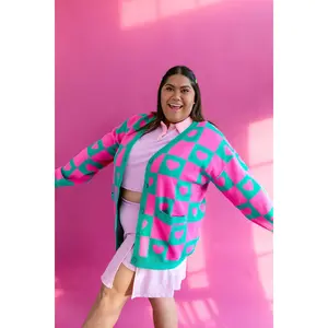 TABY ORIGINAL: Radical Self Love Cardigan In GREEN & PINK** RESTOCKED***