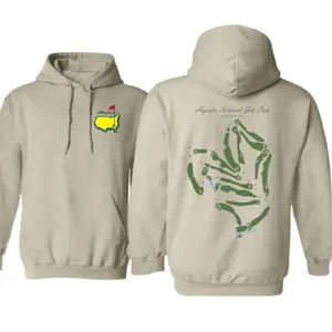 Sportswear Augusta National Course Map Golf Masters Hoodie, for Men for Women, Unisex Cotton Apparel, Breathable Fabric Top, Tournament Streetwear, Graphic Tops