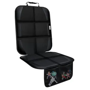 Car Seat Protector for Child Car Seat, Durable 600D Fabric Waterproof Car Seat Cover with Thick Pad Non-Slip Backing，No Imprints (Thicker Black-1pc)