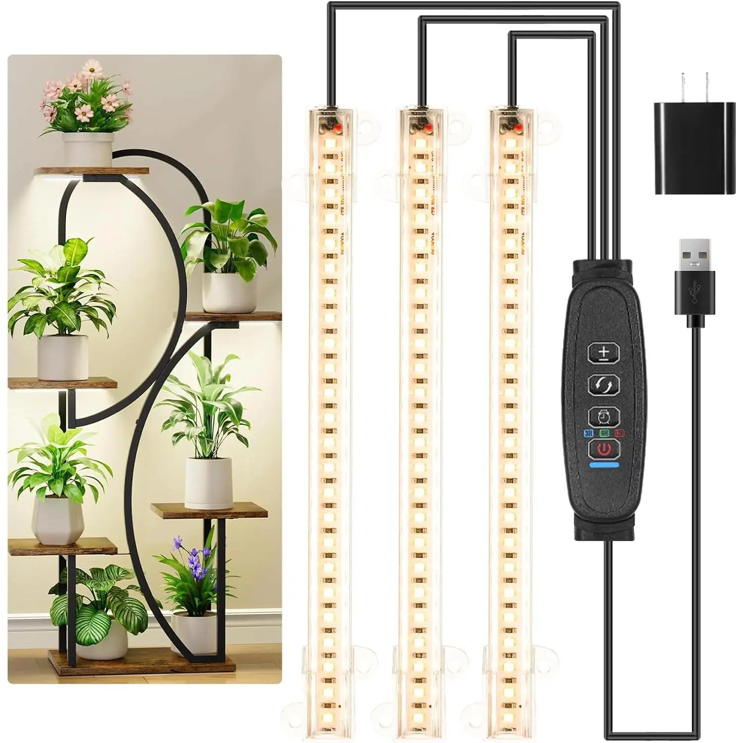 LED Grow Light Strips, Grow Lamps for Indoor Plants Full 3000K, 72 LEDs ...