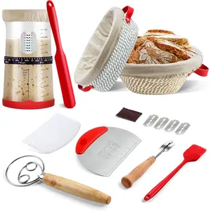Sourdough Starter Kit, for Bakers Sourdough Bread Baking Supplies,34oz Starter Jar, 2  Rope Proofing Baskets & More for Sourdough Starter Bread Making Baking Fermentation