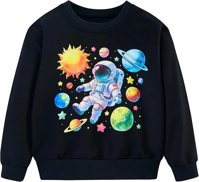 Boys Sweatshirt Long Sleeve Tops Crewneck Pullover |Cartoon Sweatshirts Graphic Print Fall Winter Clothes Soft Comfortable Wear for School Casual