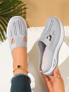 Women's Hollow Out Mesh Breathable Slippers, Soft Sole Anti-Slip Casual Mules, Spring Summer Lazy Shoes, Comfortable Footwear for Women