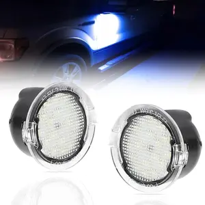 LED Side Mirror Puddle Lights for Fo-rd F150 Explorer Edge Expedition Flex Fusion Taurus X, 6000K Mirror LED Lamps F150 Accessories, 2 PCS (Blue)