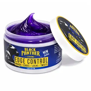 Edge Control Humidity Resistant For 4C Natural And Relaxed Hair, Non-Greasy, Non-Flaking, No White Cast, Long Lasting, Enriched With Castor Oil, Coconut Oil and Aloe to Support Hair Growth. By Black Panther 8 oz