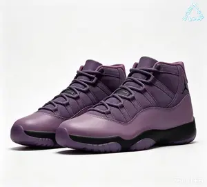 Canyon Purple Suede Leather High-Top Retro Basketball Shoe