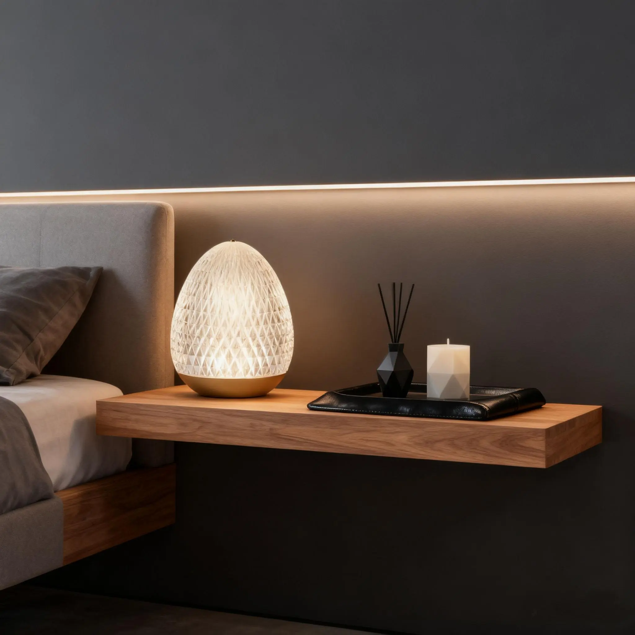 Portable Touch Egg-Shaped Tabletop Night Light - USB Rechargeable, 3 Dimmable Levels, 5W LED, Acrylic & Alloy Base, Travel-Friendly, Unisex for Bedroom/Indoor Spaces