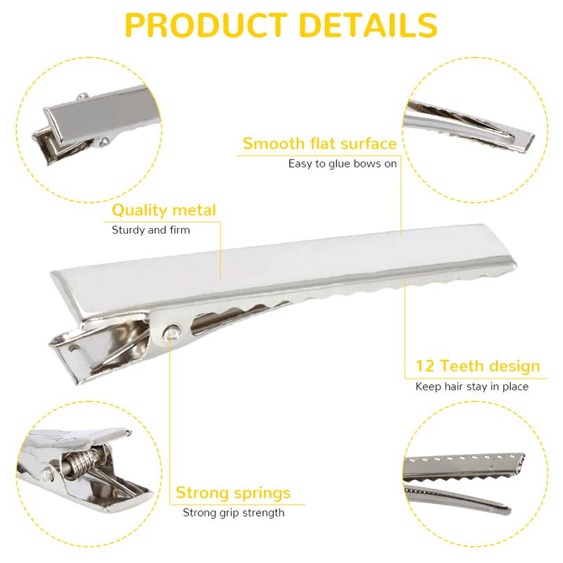 120 pieces mini metal hair clip set -2.16 inches, non slip, can be used for DIY bow making crocodile clips, hair clip crafts