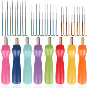 38 Pcs Needle Felting Tools Felting Needles Supplies with 3 Sizes Felt Needles 36 Gauge 38 Gauge 40 Gauge Colored Wooden Handle Holder for Felting