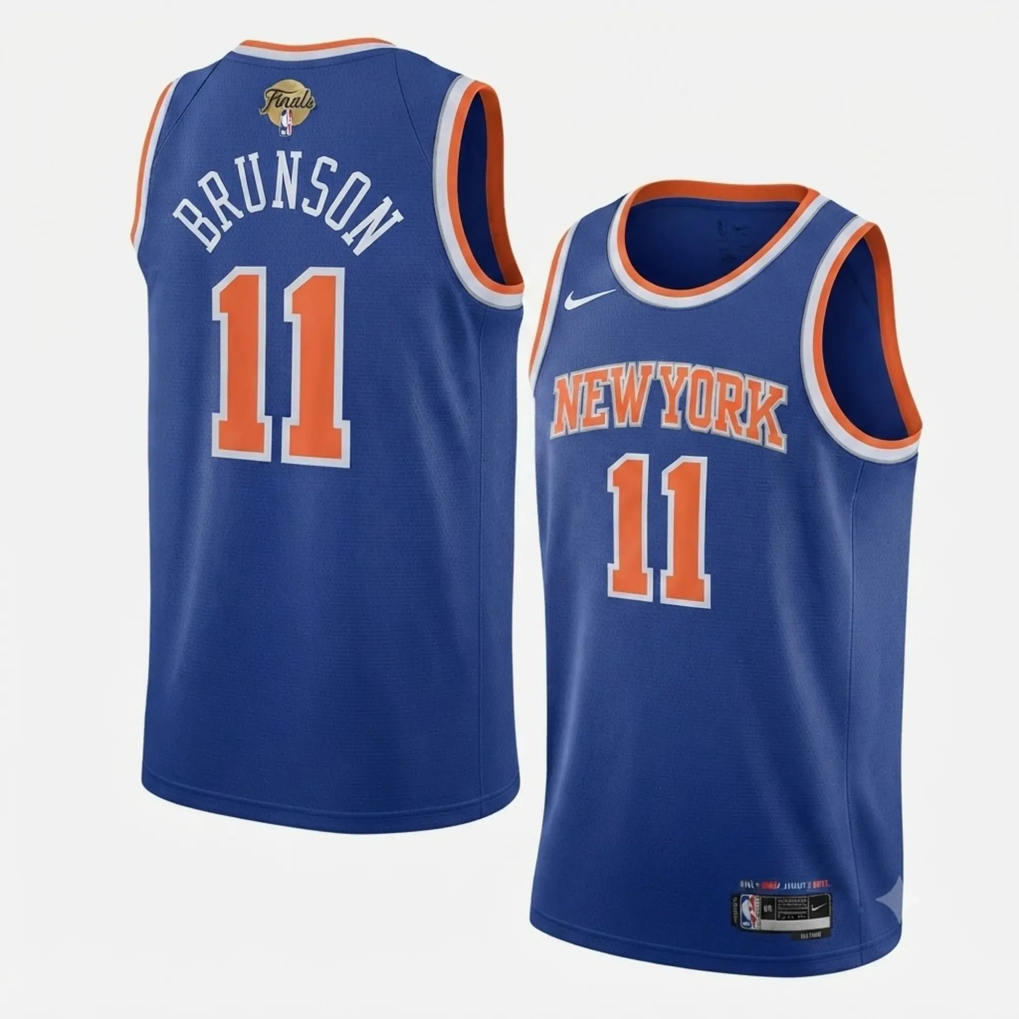 Jalen Brunson #11 New York Knicks Royal Blue Icon Edition Swingman Basketball Jersey 2026-27 Season Full Logos