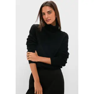 Black Cashmere Turtleneck Sweater