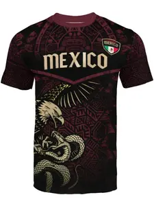 Mexico World Cup short sleeved T-shirt, breathable fast drying sports fabric, slim fit design, suitable for all seasons, unisex long T-shirt, sportswear, football jersey, Lightweight Jersey