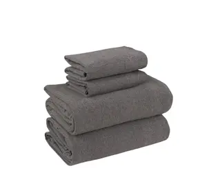 Extra Soft Jersey Bed Sheet Set, Queen Size, Charcoal Color, 4 Pieces, Soft and Comfortable for a Good Night's Sleep