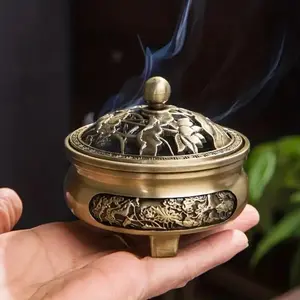 Vintage Hollow Out Design Incense Burner, 1 Count Handheld Incense Burner, Home Desktop Decoration Ornament, Scent, Fragrance Incense