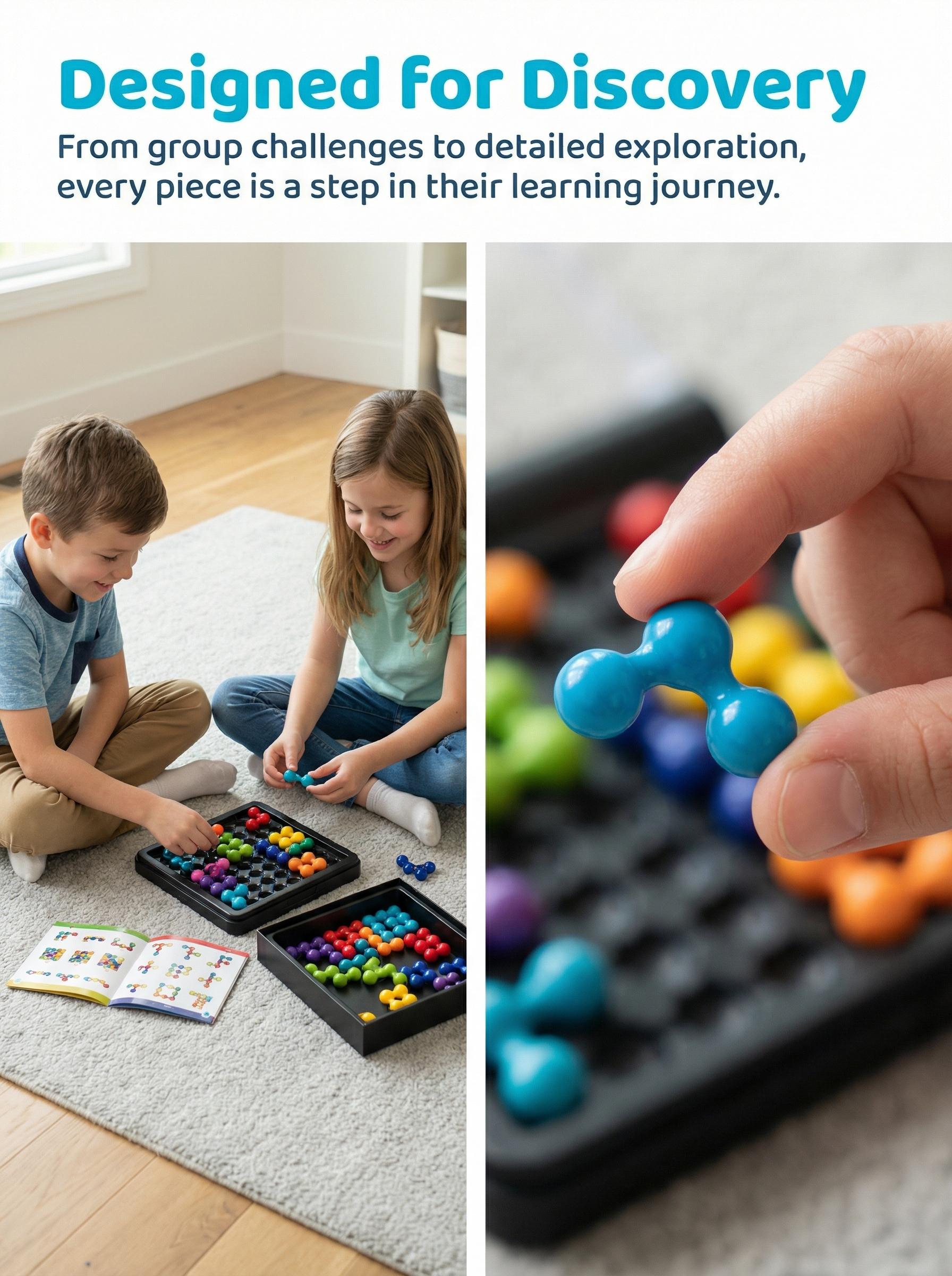 3D Puzzle Logic Space Toy, Colorful Beads Game, DIY Brain-Training Educational Toy for Kids, Birthday Gift, Montessori Puzzles Gift