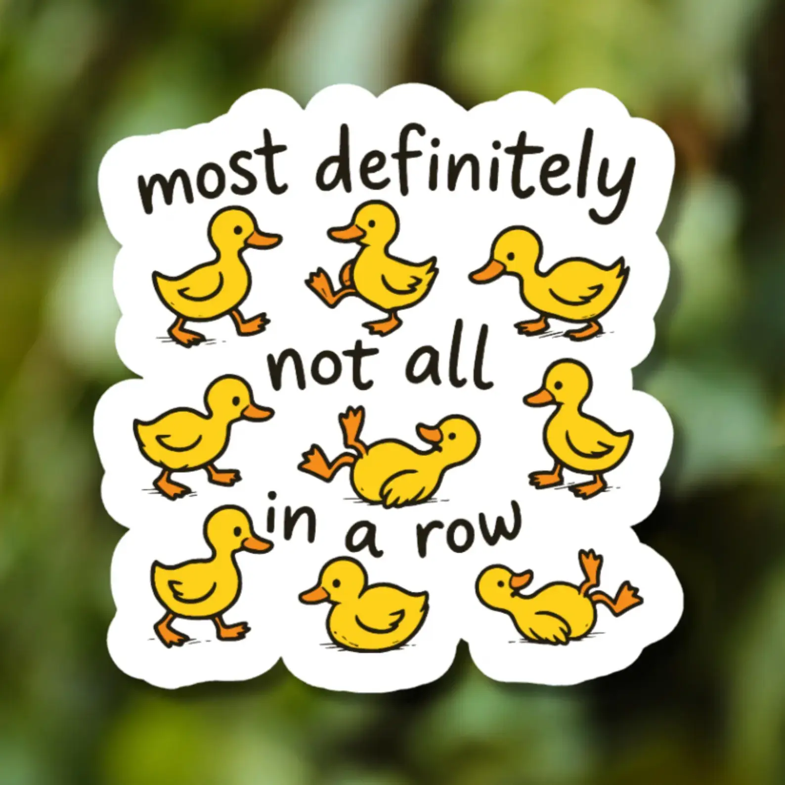 Funny Ducks Not In A Row Sticker - Sarcastic Laptop or Water Bottle Decal
