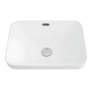 BB12-18-101, Integrated White Ceramic Basin, Drain NOTIncluded
