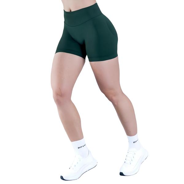 <WITH LOGO> DFYNE Women's athletic shorts - Seamless shaping design with a lift-up feature, suitable for yoga, fitness, cycling, hiking, running, sports, outdoor leisure, and other occasions