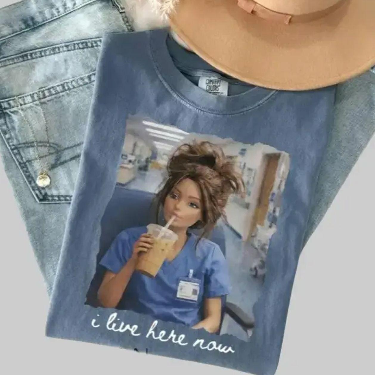 Comfort Colors Funny Sassy Dolls Shirt, I Live Here Now Meme Tee, Disgusting Doll Face Shirt, Comfort Colors Graphic Tee, Casual Outfit, Vintage Wash Shirt, Comfortable Menswear & Womenswear Top, Ju1