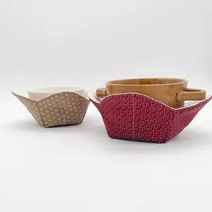 Microwavable Soup Bowl Cozy Holder | Traditional Japanese Patterns