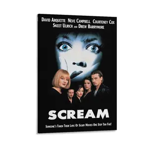 Scream Movie Poster, Horror Canvas Art, Aesthetic Wall Art for Bedroom, Living Room & Office, Stylish Wall Decor for Home Interiors Poster Canvas Wall Art For Bedroom Decor Bar Office Room Decor Gift