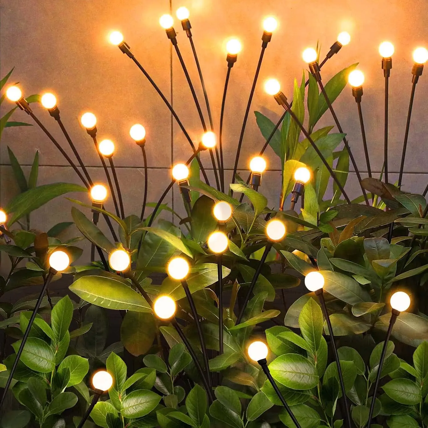 Outdoor Solar Firefly LED Lights-8 Pack Waterproof Garden Stake Decorative Lamps with Auto Dusk-to-Dawn Glow, 64 LEDs for Curb Appeal, Whimsy Decor, Mood Lighting & LED Pathway Lighting,dorm essentials,home decor,home essentials,camping essentials