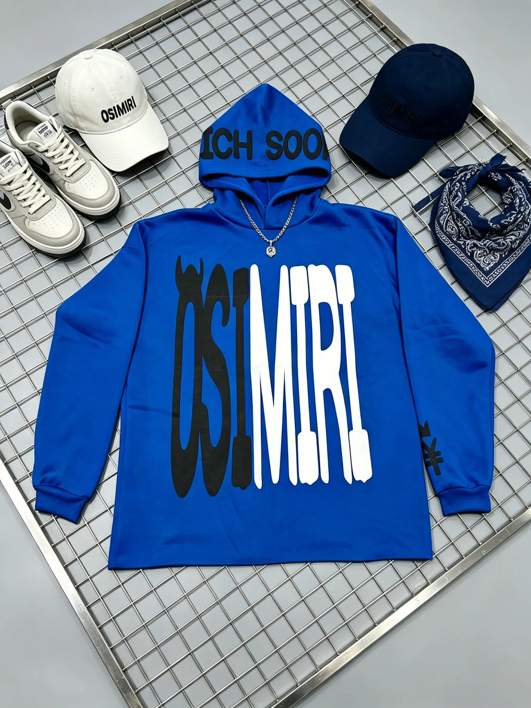 OSIMIRI Men And Women Letter Print Hoodie Harajuku Star Jacket Pullover Sweatshirt Streetwear - Sweaters, Menswear