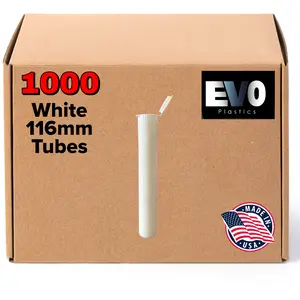 116mm - Plastic Tubes - Child Resistant - BPA Free - Made in USA Box Disposable