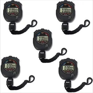 5Pcs Stopwatch Timer Only Stopwatch Mode, ON/Off Silent Large Display Simple Operation, Without Clock Date Countdown, Digital Stop Watch for Sports Coaches - Tools & Hardware.