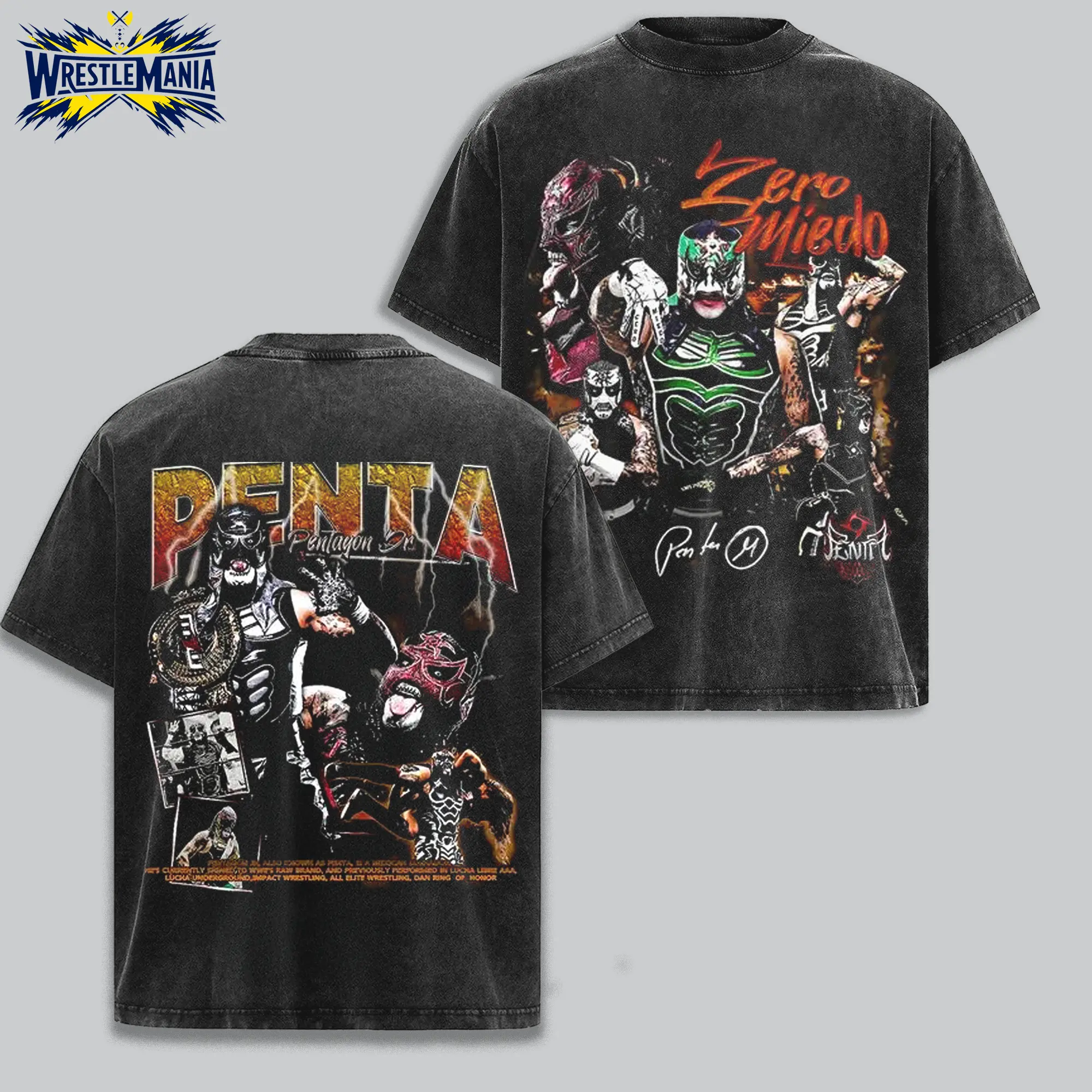 [WWE] Penta El Zero V3 Miedo Zero Miedo Lucha Libre Wrestling T Shirt Premium Cotton Graphic Tee, Mexican Wrestler Mask Gothic Streetwear Shirt, AEW Fan Gift Unisex, Wrestling Event Outfit