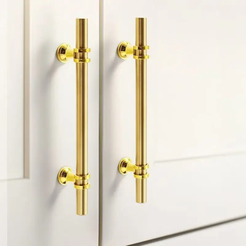 15/30PCS Gold Cabinet Handles Brushed Gold Drawer Pulls Stainless Steel Cabinet Hardware Modern Bar Handles Suitable for Kitchen Bathroom Cabinets Cabinet Knobs and Pulls