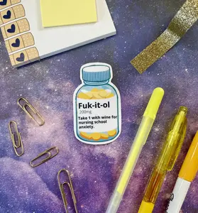 Nursing Student | Nursing School | Pill bottle vinyl sticker | Funny sticker