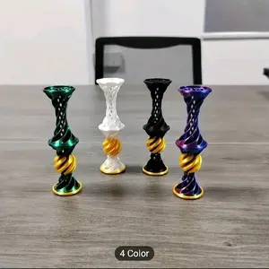 1pc 3D Printed Spiral Twist Desk Toy Launcher - Skill Challenge Party Gift and Novelty Office Desktop Decor, Durable PVC, Ideal for Christmas Gift - Assorted Colors