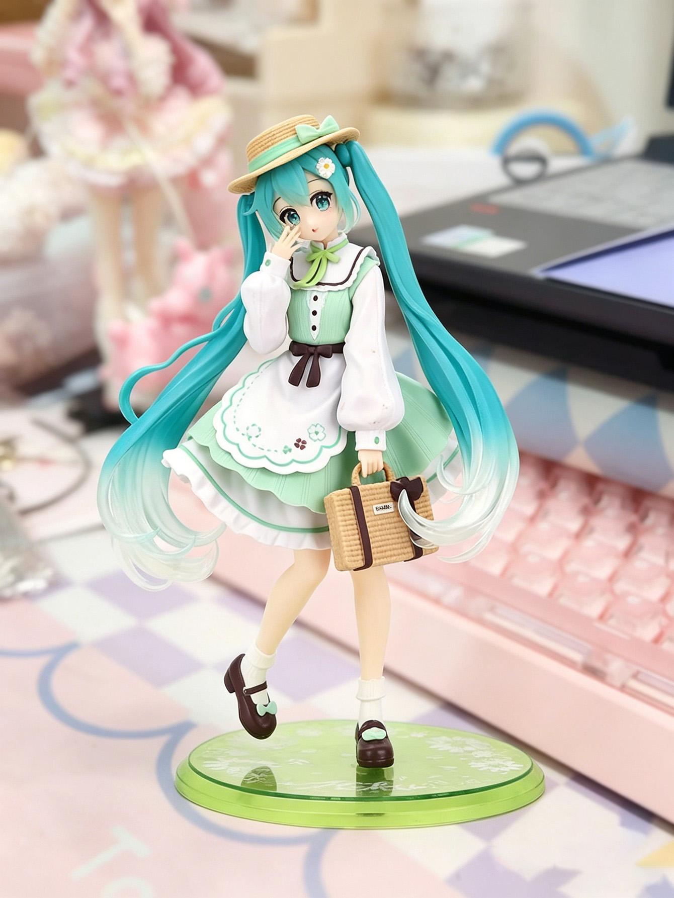 Hatsune Miku exquisite style/Hatsune Miku/Country style PVC figure official collector's model. Cute room decoration, TikTok makes me love it, a gift for otaku, exquisite anime unboxing.
