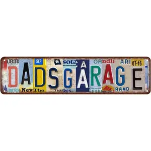 Dad Metal Tin Sign Garage Decor Best Dads Garage Signs Vintage Dad'S Workshop Sign Father Garage Signs Garage Car Themed Room Wall Decor 4x16 Inch