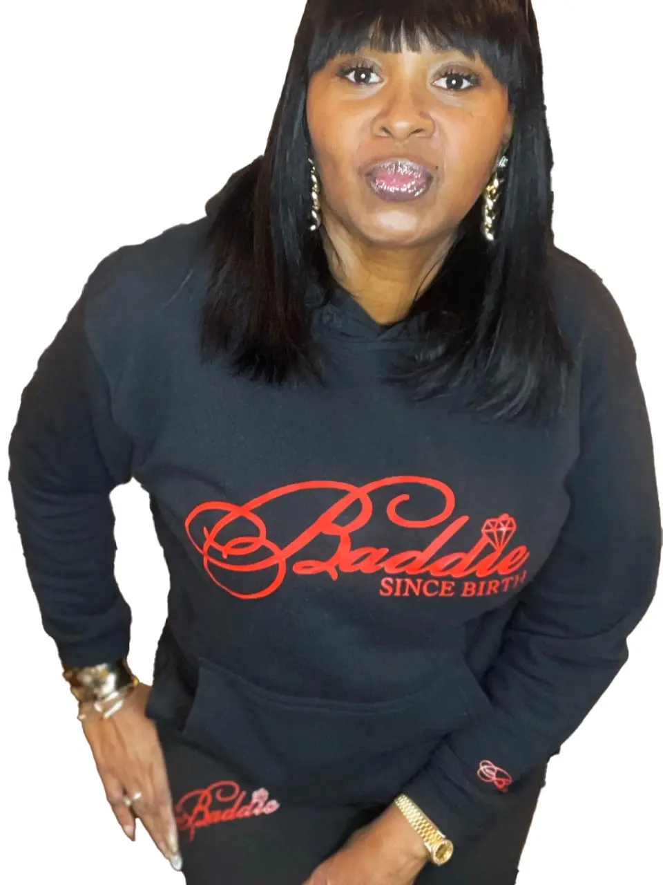 Baddie Since Birth Red Bottom Sweatshirt and Pants