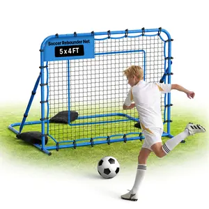 VEVOR Soccer Rebounder Net, Quick-Switch Angle Soccer Goal Rebounder for Control, Passing Practice, Heavy-Duty Iron Frame & PE Net, Easy Setup Ball Training Aids & Equipment for Teens&Adults,5 x 4 ft