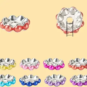 Faux Pearl Spacer Beads 80 Pcs 11 mm Colorful Large Hole Beads for Bracelet Keychain Making Jewelry with Container for Care Adjustable Beaded Design