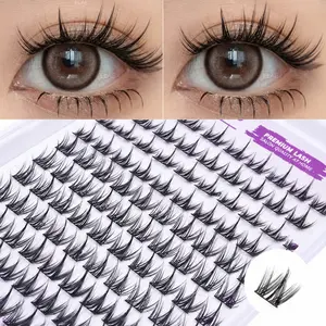 ELAE Professional DIY Lash Clusters, Fluffy and Voluminous Segmented Eyelash Extensions, D Curl, Mixed Length Pack, Eyelashes Extensions