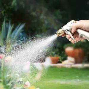 Garden sprinkler, 100% heavy metal high pressure, adjustable multi-mode, ergonomic design, leak-proof, suitable for lawns, terraces, pets (upgraded version)